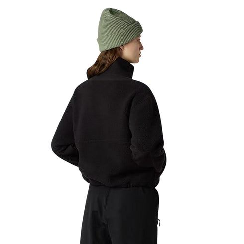 Felpa Donna in pile Yumiori, con collo alto e ricamo logo